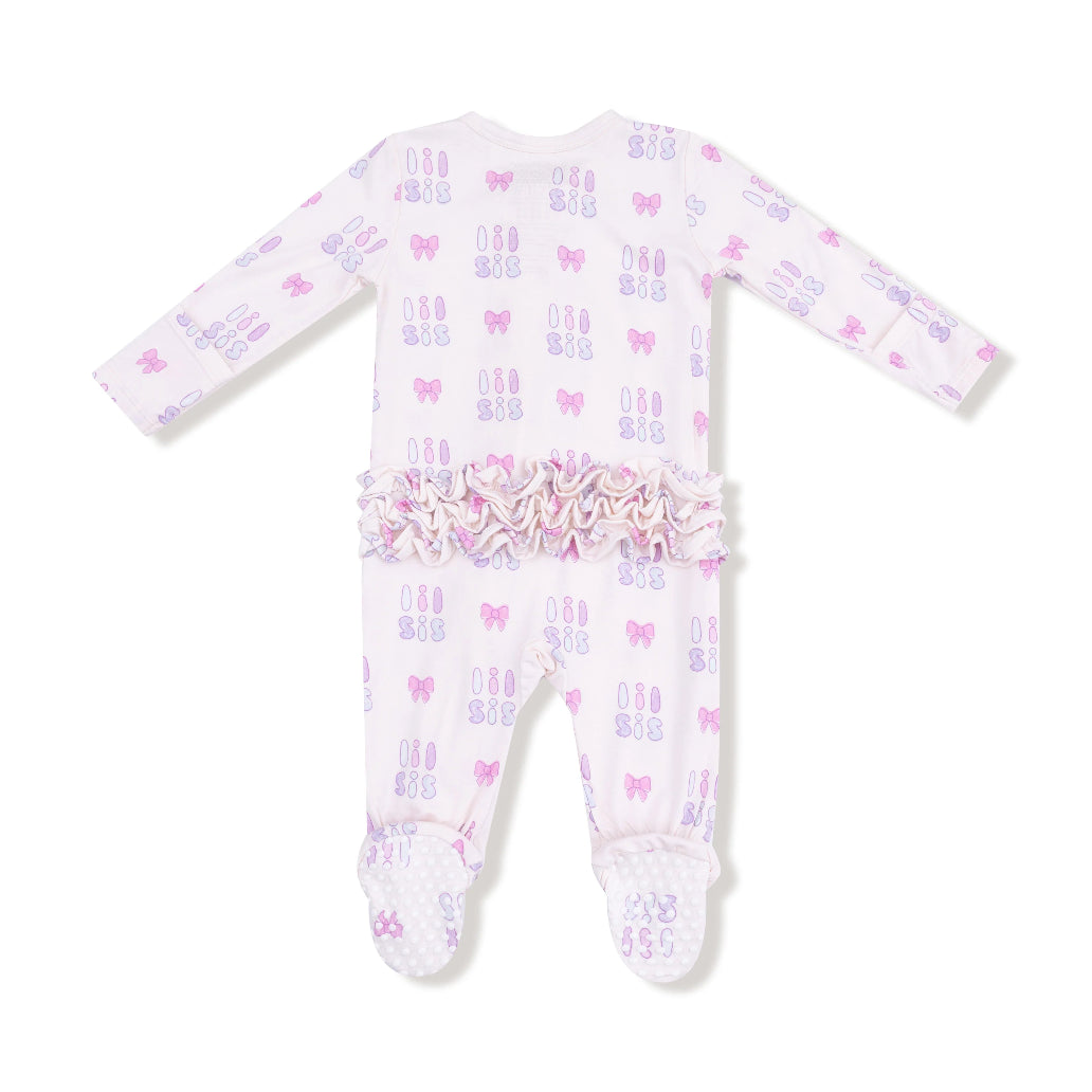 2 Way Ruffle Back Zipper Footie