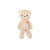 Knitted teddy bear with a heart on a white background