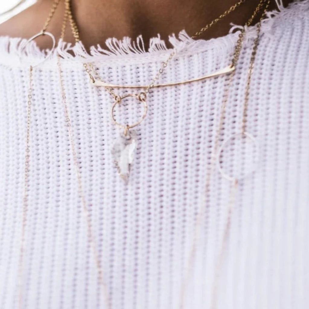 Minimalist bar necklace, boutique women’s jewelry from Ella Collective Raleigh.