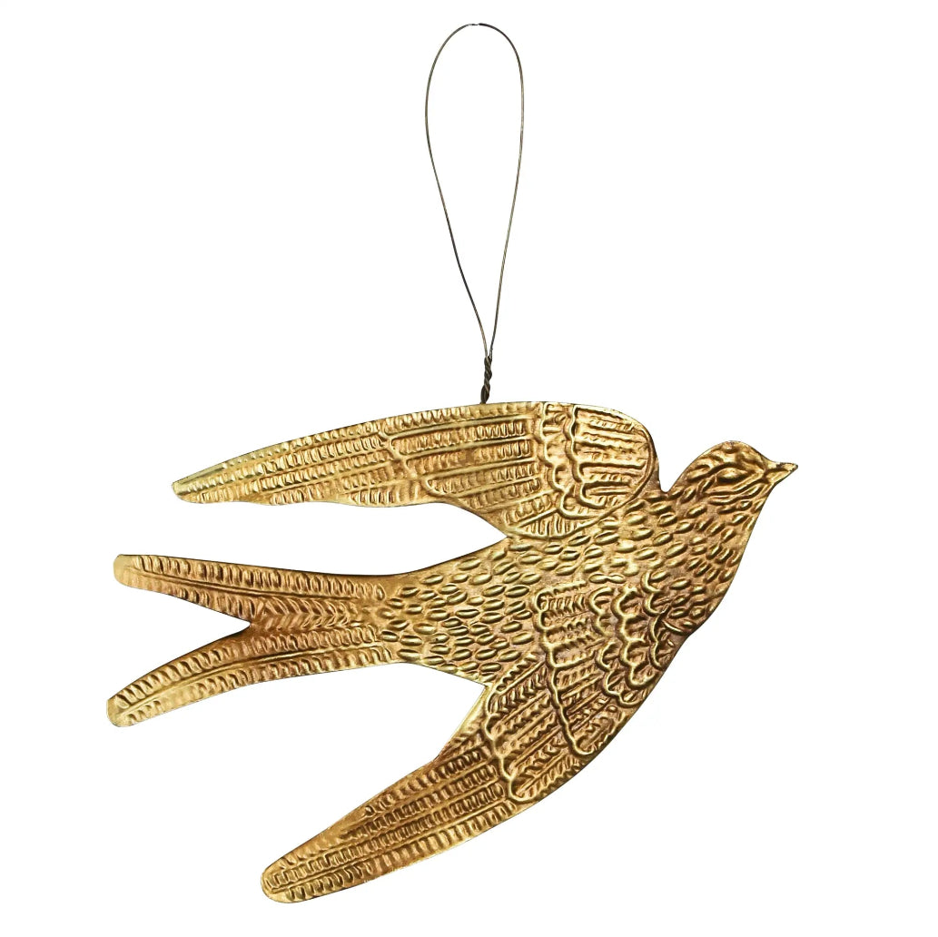 Bird Ornament, Gold Antique