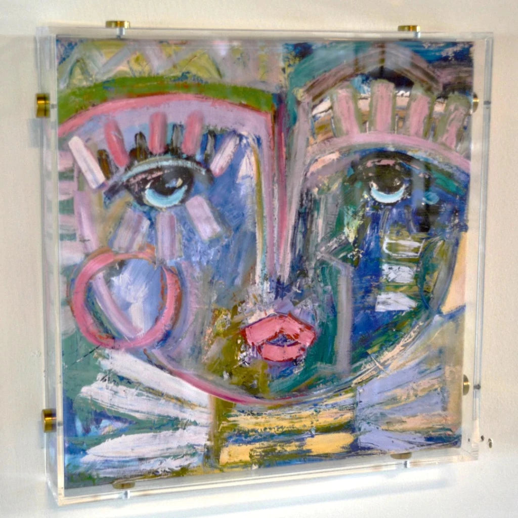 Blue Ivey acrylic artwork, boutique decorative wall art from Ella Collective.