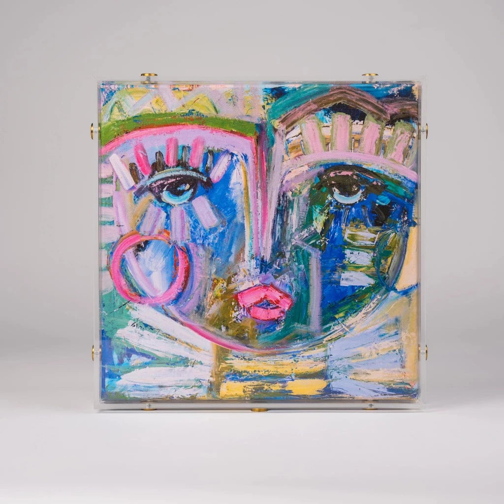 Blue Ivey acrylic artwork, boutique decorative wall art from Ella Collective.