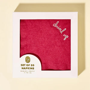 Burgundy Drink Up Cocktail Paper Beverage Napkin