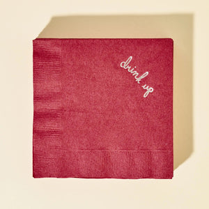 Burgundy Drink Up Cocktail Paper Beverage Napkin