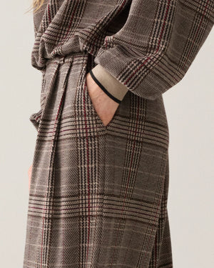Check Jacquard Wide Leg Trouser