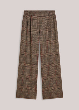 Check Jacquard Wide Leg Trouser