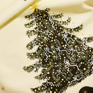 Christmas Tree with Bows Cotton Tea Towel