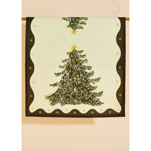 Christmas Tree with Bows Cotton Tea Towel