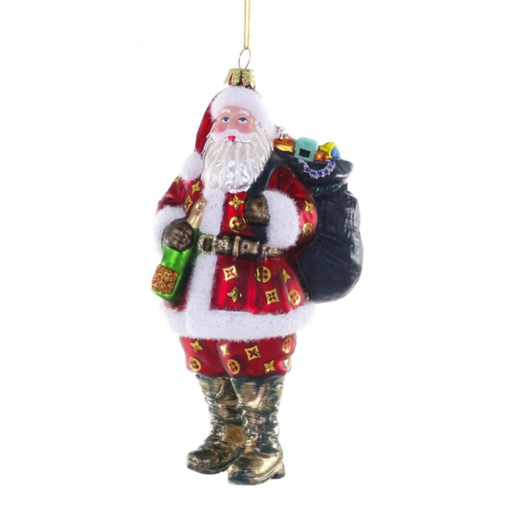 Luxe Red Santa Ornament