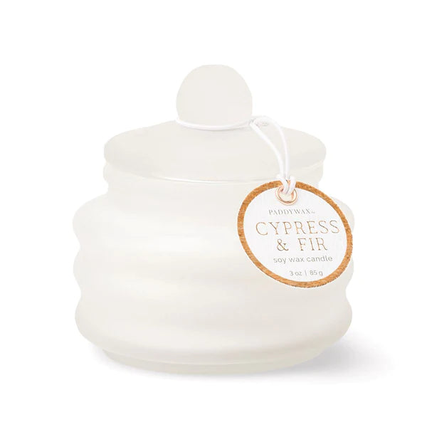 Cypress & Fir Glass Candle w/ Lid