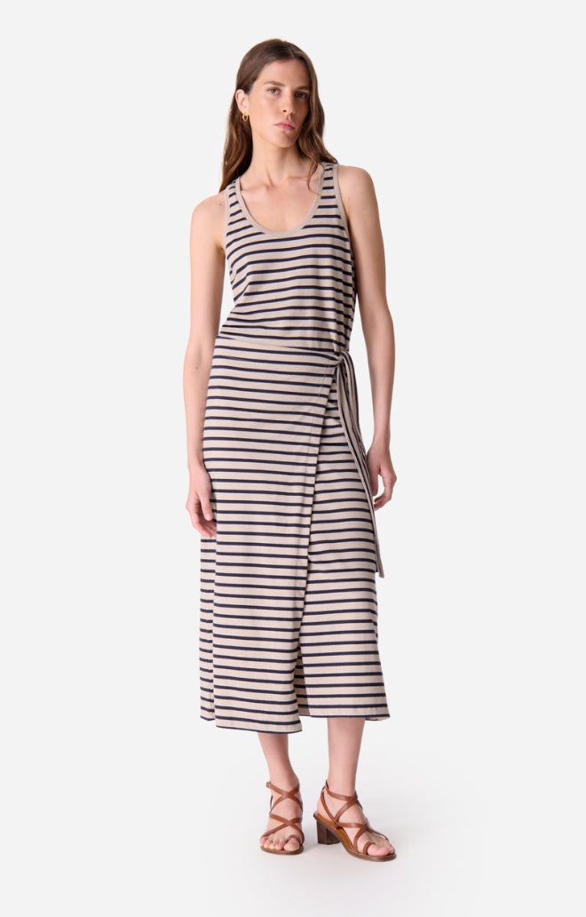 Striped wrapped dress with a tie detail by Vanessa Bruno