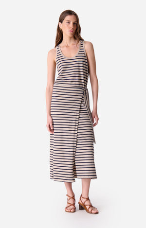 Striped wrapped dress with a tie detail by Vanessa Bruno