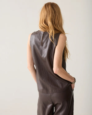 Faux Leather Top
