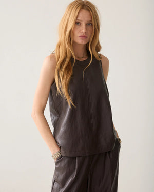 Faux Leather Top