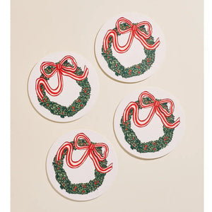 Holiday Christmas Wreath Coasters