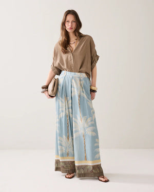 Palmtree Print Trousers