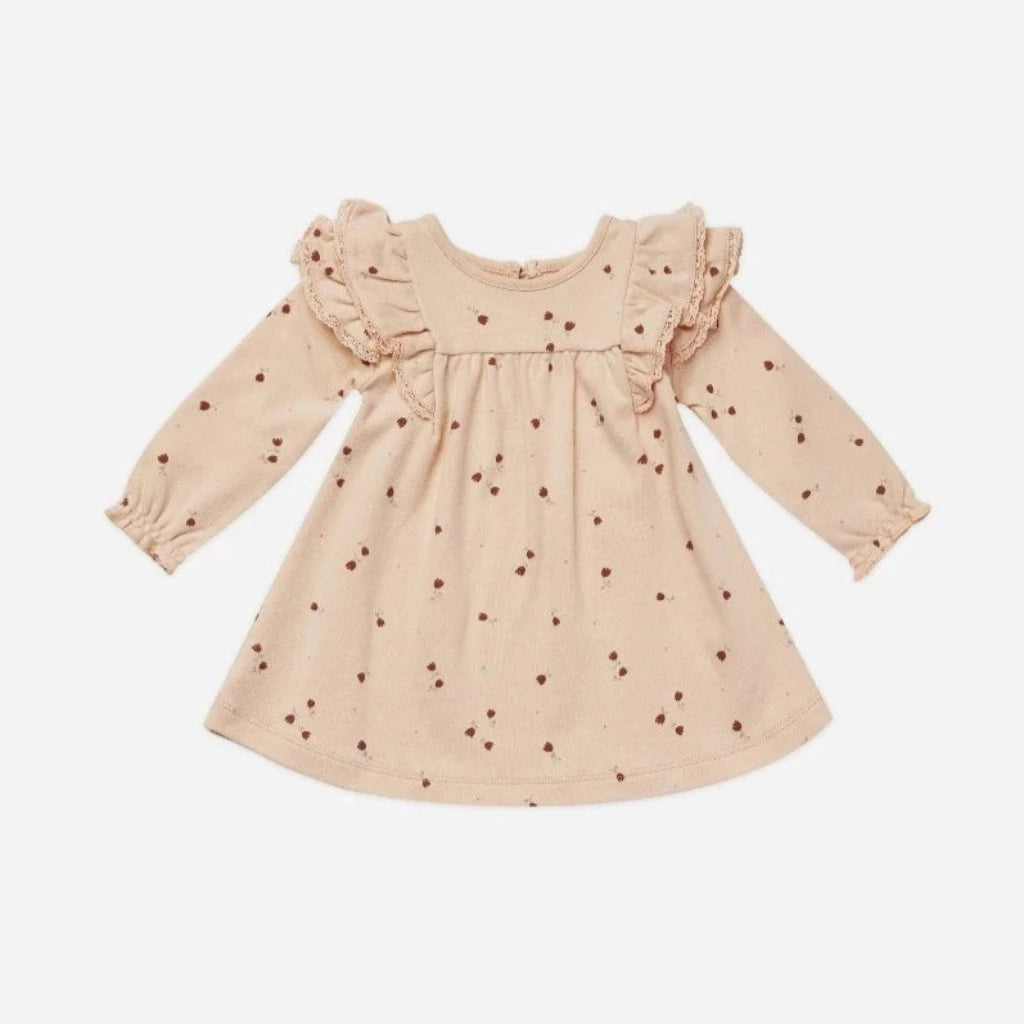 Long Sleeve Flutter Sleeve Dress