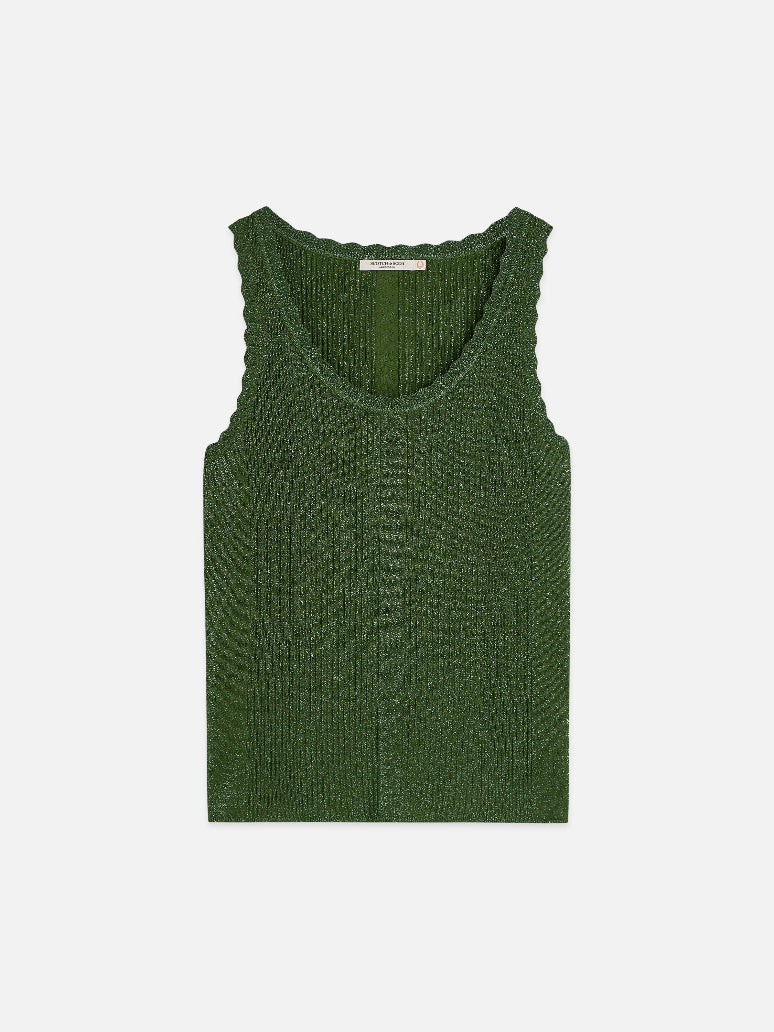 Metallic Ribbed Knit Tank