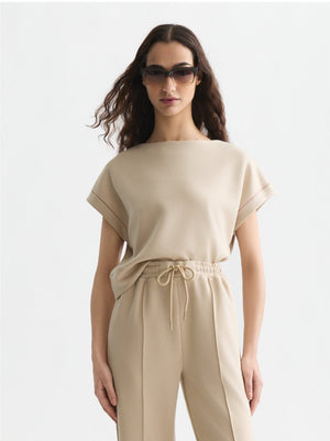Modal Slash Neck Sweatshirt