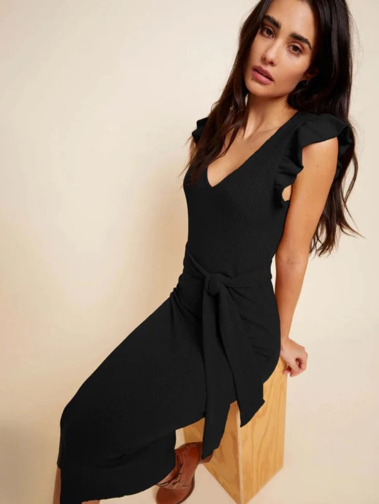 Oriana Ruffled Sash Dress
