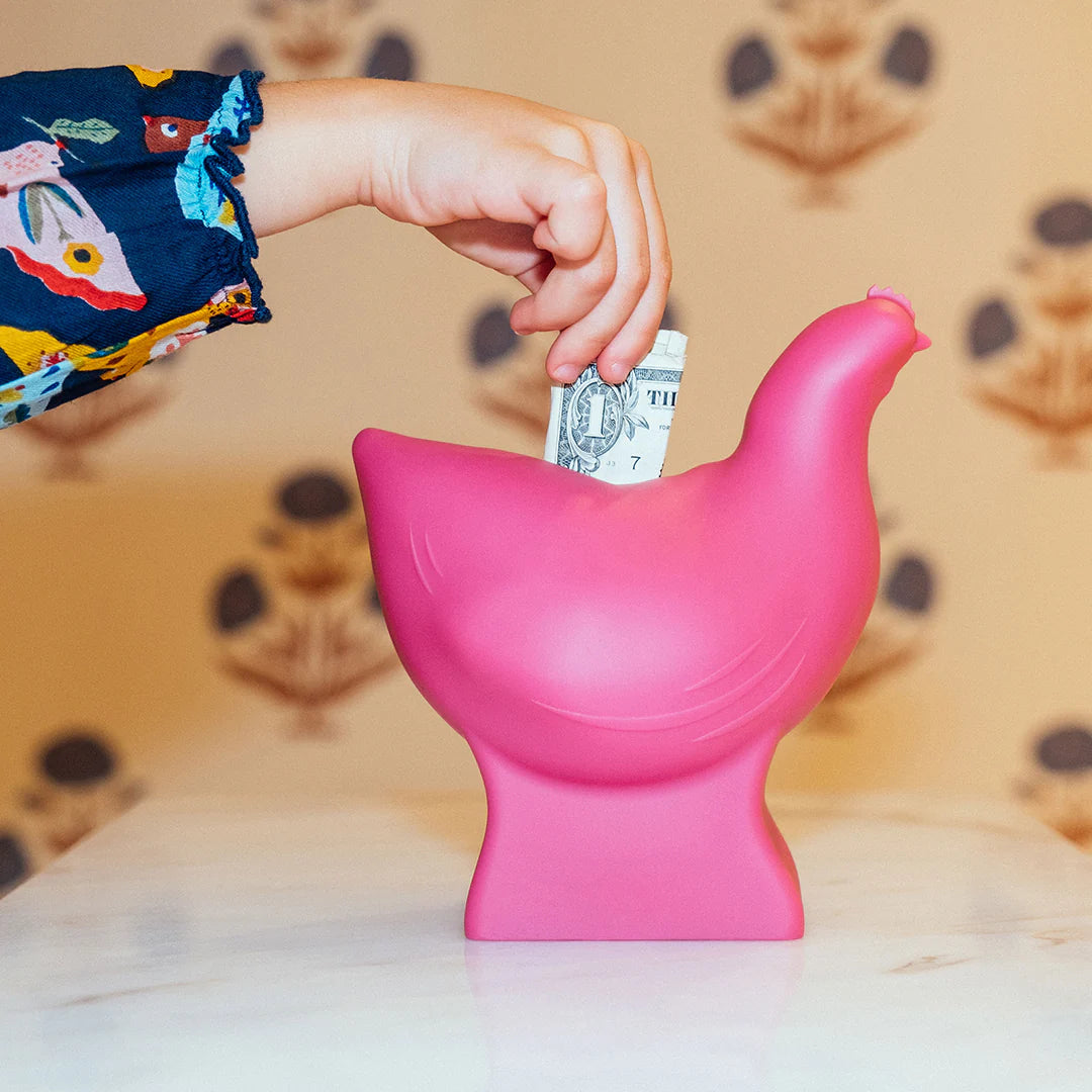 Pinkie Bank ceramic coin bank, boutique baby and toddler gift from Ella Collective Raleigh.