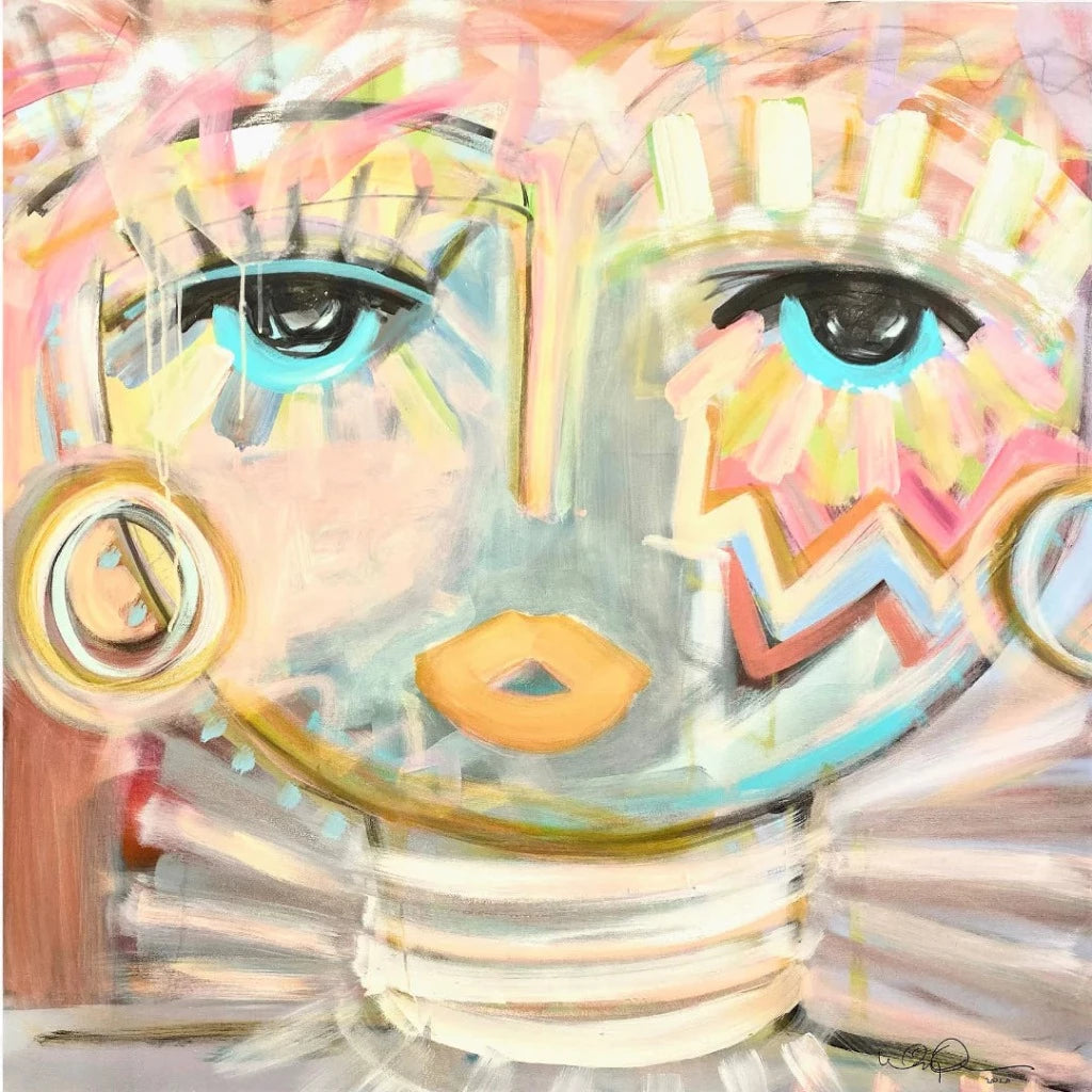 Pretty in Pink Chica collection artwork, boutique decorative wall art.