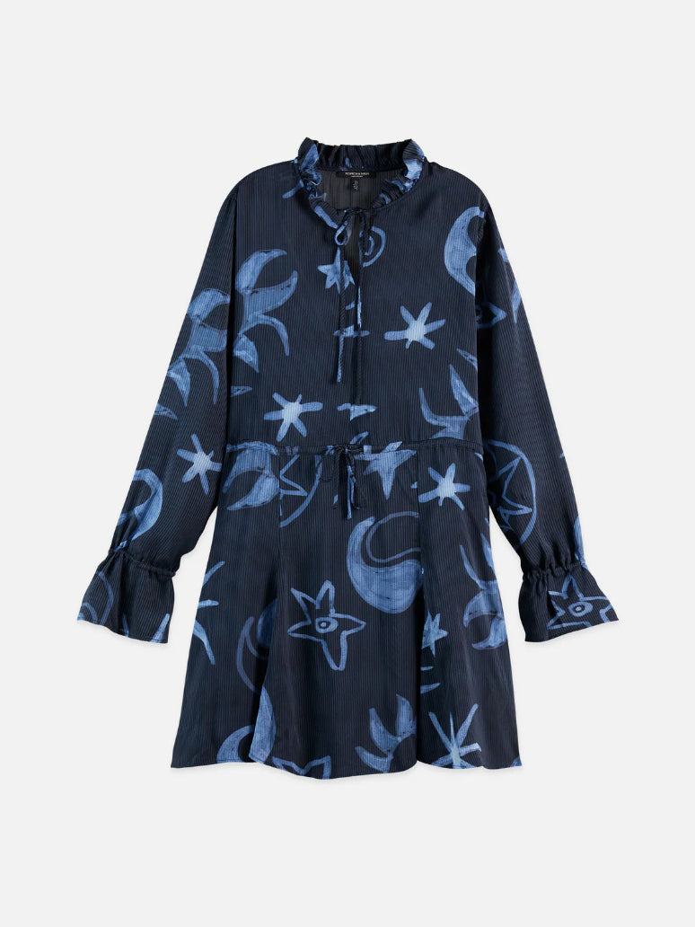 Printed LS Mini Dress
