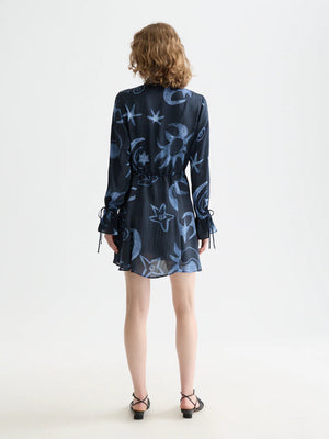 Printed LS Mini Dress