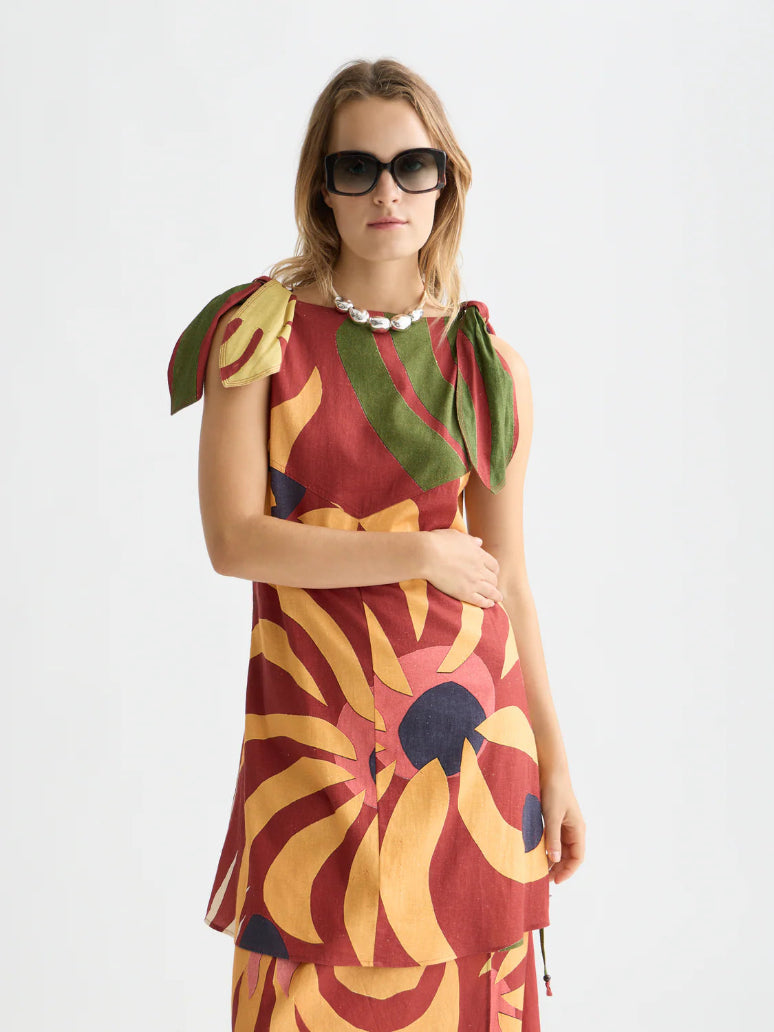Printed Mini Tie Dress