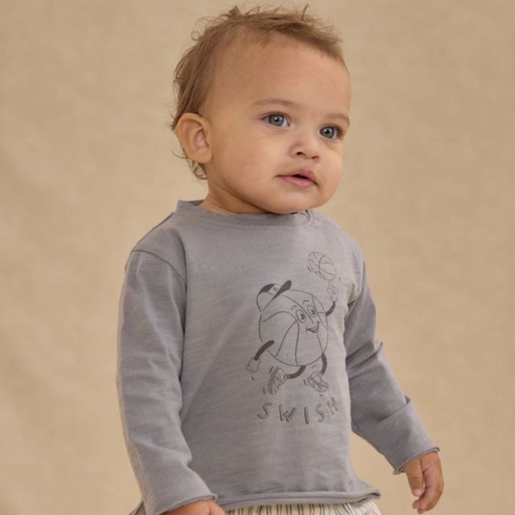 Raw Edge Long Sleeve Tee