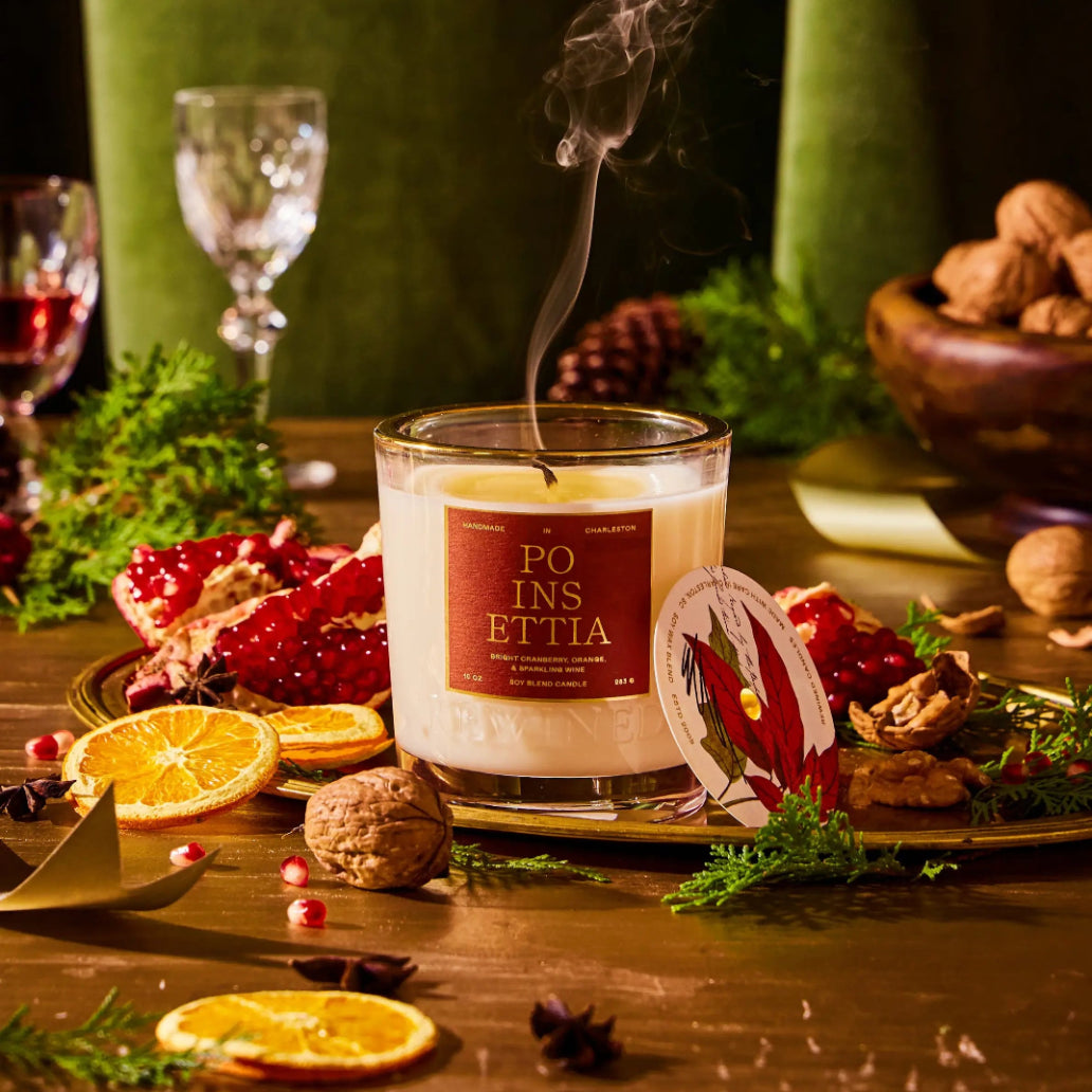 Poinsettia Holiday Candle