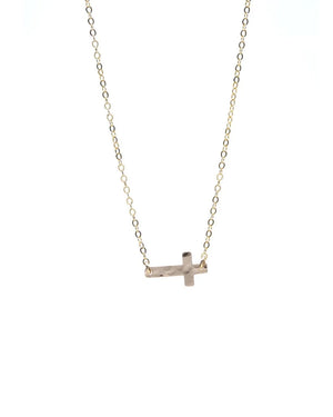 Sideways Cross Necklace