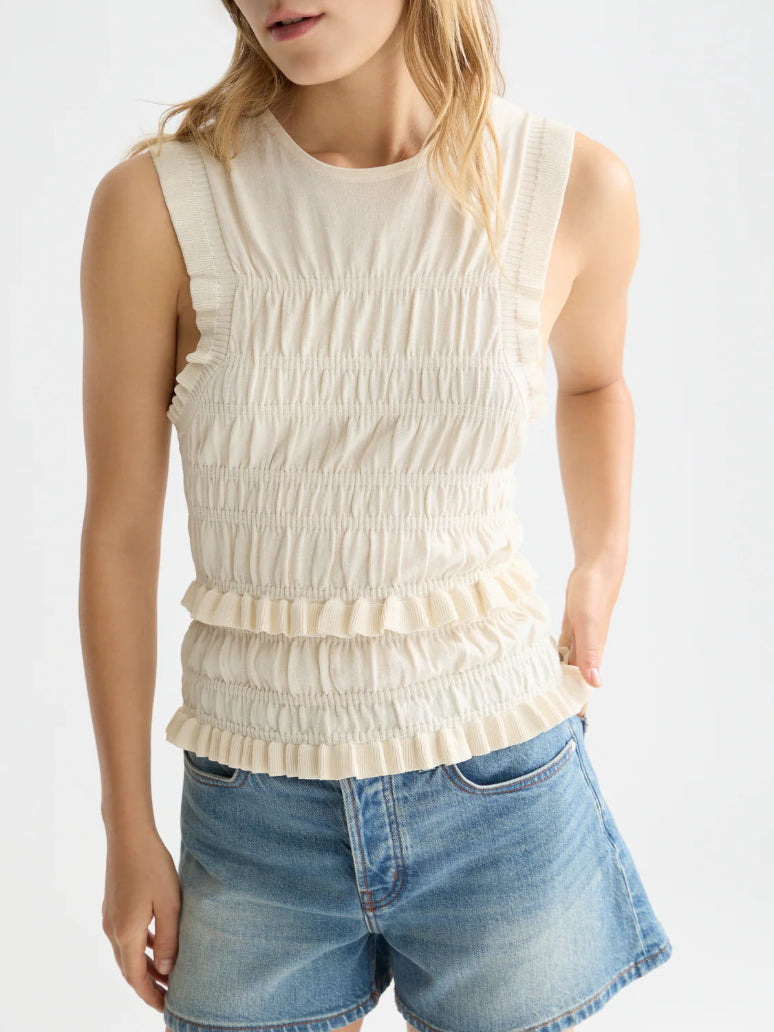 Smock Stitch Knit Tank