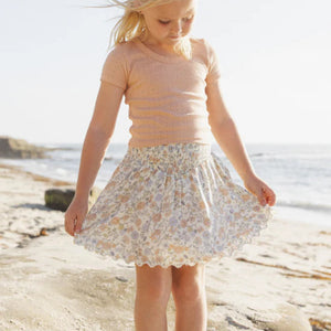 Smocked V Mini Skirt