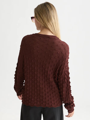 Textured Stitch Funnel Neck Cardigan
