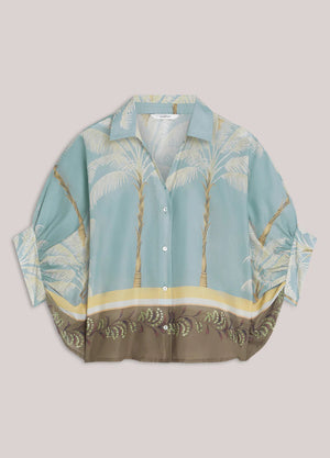 Palmtree Print Blouse