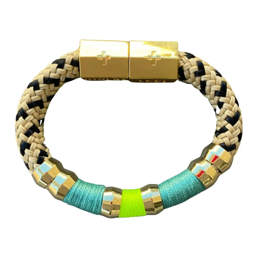 Colorblock bracelet with multi-tone design, boutique women’s jewelry from Ella Collective Raleigh.