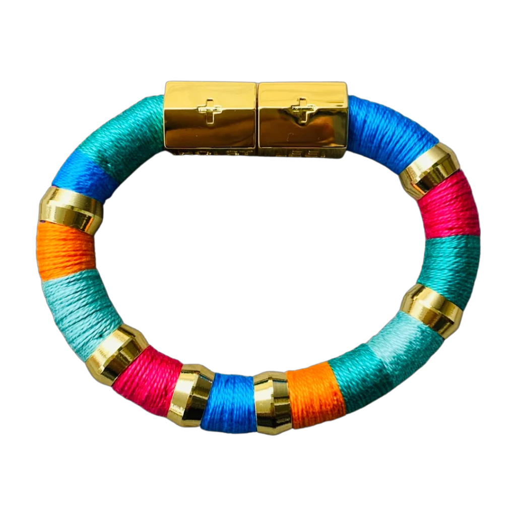 Colorblock bracelet with multi-tone design, boutique women’s jewelry from Ella Collective Raleigh.
