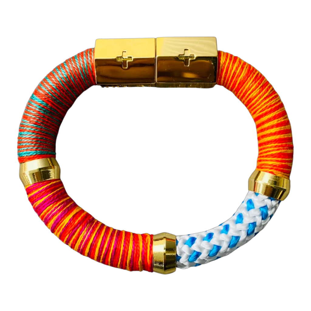 Colorblock bracelet with multi-tone design, boutique women’s jewelry from Ella Collective Raleigh.