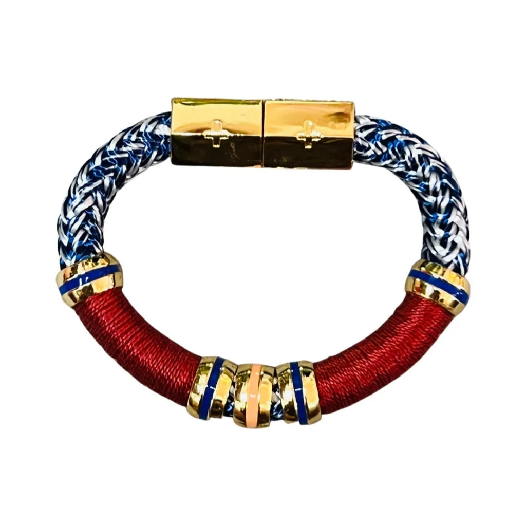 Colorblock bracelet with multi-tone design, boutique women’s jewelry from Ella Collective Raleigh.