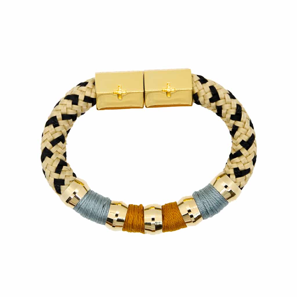 Colorblock bracelet with multi-tone design, boutique women’s jewelry from Ella Collective Raleigh.