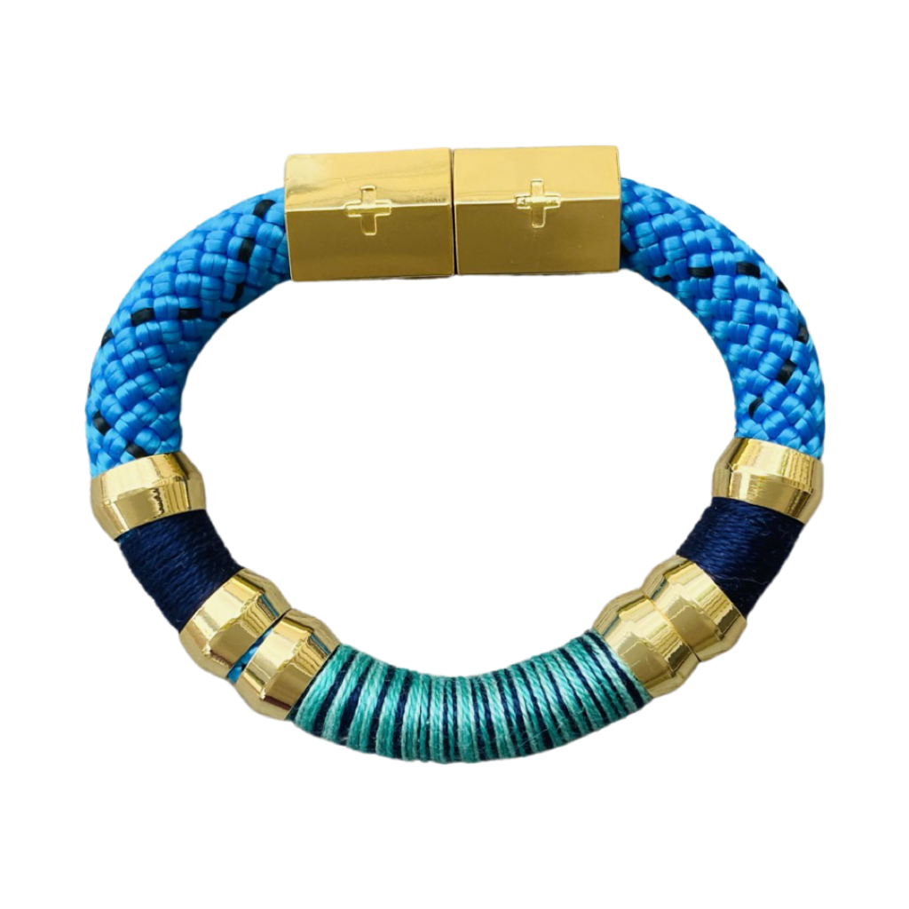 Colorblock bracelet with multi-tone design, boutique women’s jewelry from Ella Collective Raleigh.