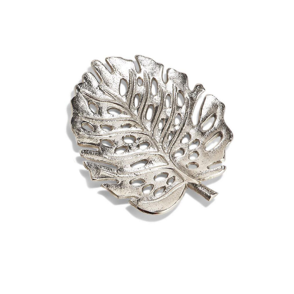 Silver philodendron trays, botanical-inspired decorative serving trays from Ella Collective in Raleigh, NC | Home gifts in Raleigh