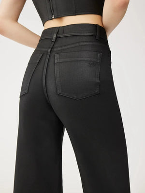 Hepburn Wide Leg Coated Jeans