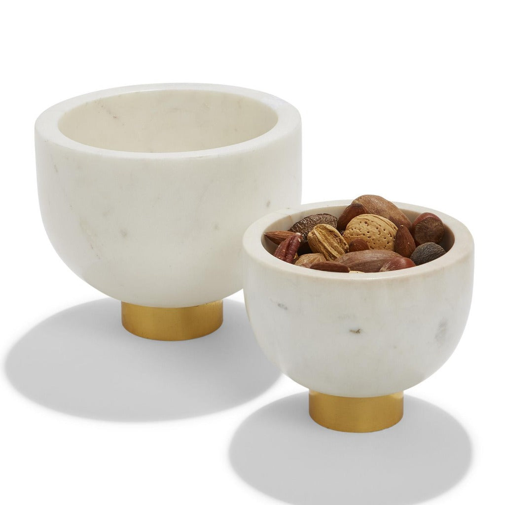 Small ice white marble bowl, luxury kitchen or décor accent from Ella Collective.