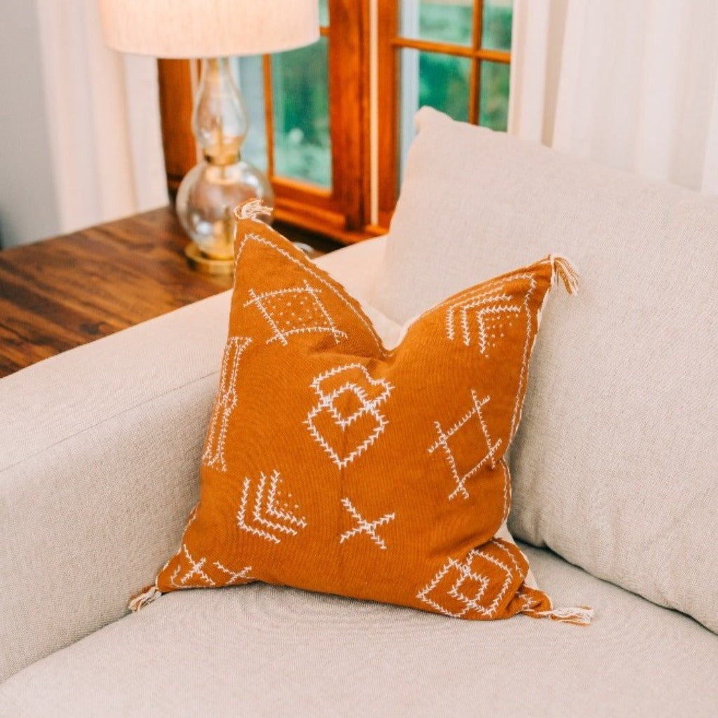 Moonaj decorative pillow, neutral boutique throw pillow from Ella Collective home décor in Raleigh, NC