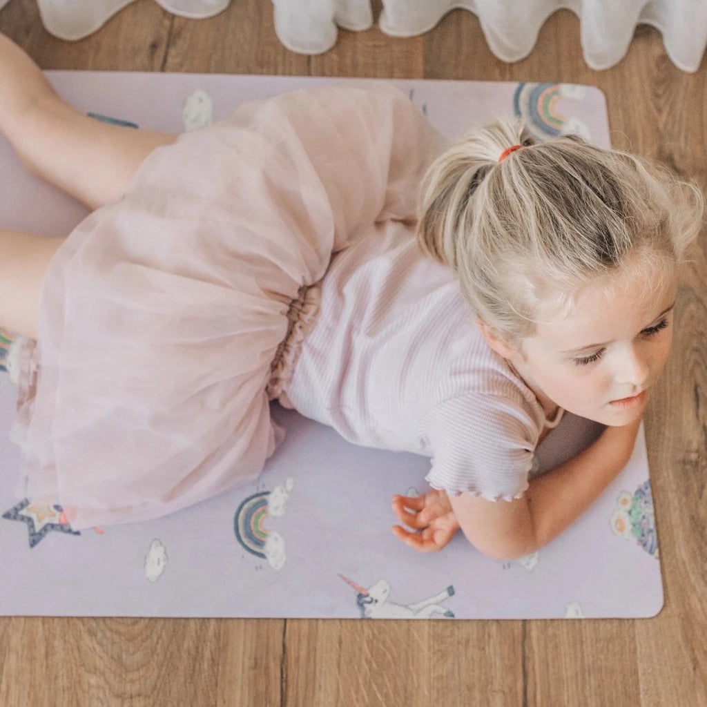 Luxe kids yoga mat, boutique toddler activity accessory from Ella Collective.