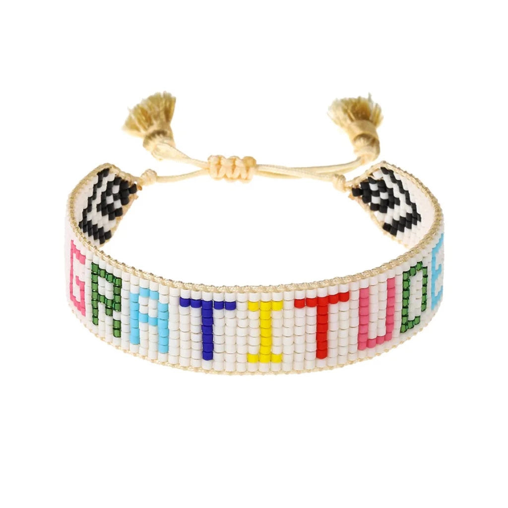 Rainbow Gratitude Beaded Bracelet