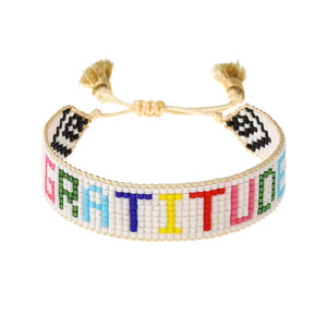 Rainbow Gratitude Beaded Bracelet
