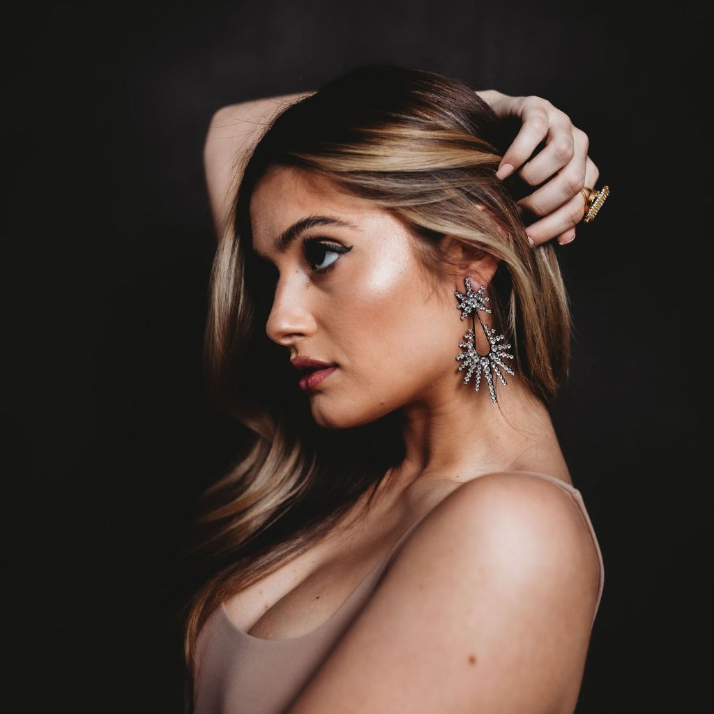 Remington earrings, boutique fashion jewelry in modern design, Ella Collective Raleigh.